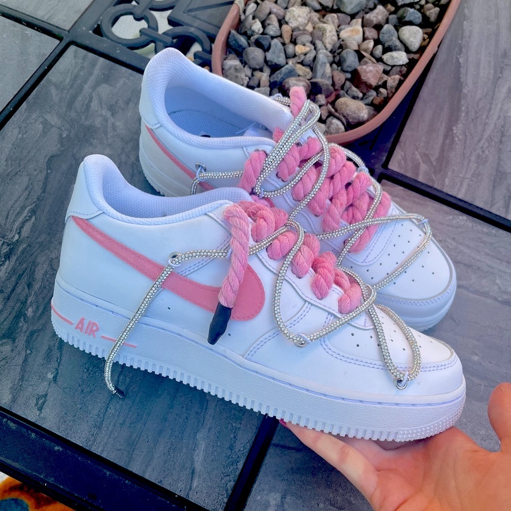 Pink Sparkle Nike Air Force 1 Customs 💖